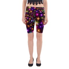 Star Colorful Christmas Abstract Yoga Cropped Leggings by Dutashop