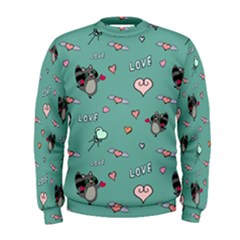 Raccoon Love Texture Seamless Men s Sweatshirt by Ravend