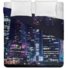 Black Building Lighted Under Clear Sky Duvet Cover Double Side (king Size) by Modalart