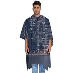 Time Lapse Photo Of City Men s Hooded Rain Ponchos by Modalart