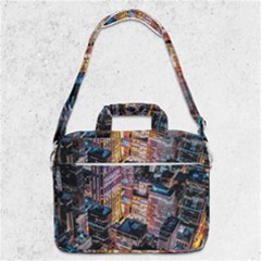 Aerial Photo Of Cityscape At Night Macbook Pro 13  Shoulder Laptop Bag  by Modalart