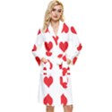 Heart Red Love Valentines Day Long Sleeve Velvet Robe View1