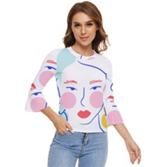 Art Womens Lovers Bell Sleeve Top