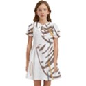 Abstract Hand Vine Lines Drawing Kids  Bow Tie Puff Sleeve Dress View1