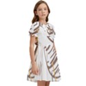 Abstract Hand Vine Lines Drawing Kids  Bow Tie Puff Sleeve Dress View2