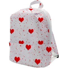 Hearts Romantic Love Valentines Zip Up Backpack by Ndabl3x