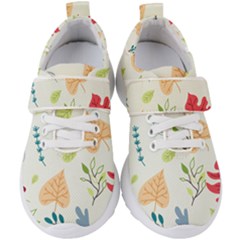 Leaves Plants Background Branches Kids  Velcro Strap Shoes by Grandong