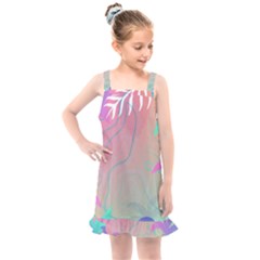 Palm Trees Leaves Plants Tropical Kids  Overall Dress