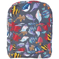 Sea Animals Pattern Wallpaper Fish Full Print Backpack by Grandong