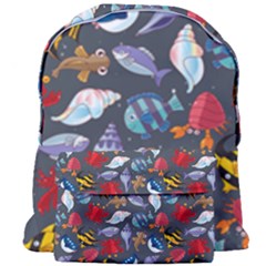 Sea Animals Pattern Wallpaper Fish Giant Full Print Backpack by Grandong