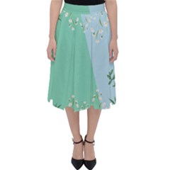 Flowers Branch Corolla Wreath Lease Classic Midi Skirt