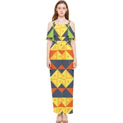 Background Geometric Color Draped Sleeveless Chiffon Jumpsuit