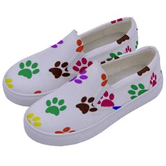 Pawprints Paw Prints Paw Animal Kids  Canvas Slip Ons by Apen