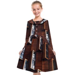 Abstract Architecture Building Business Kids  Midi Sailor Dress by Amaryn4rt