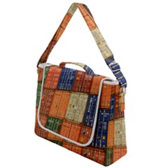 Blue White Orange And Brown Container Van Box Up Messenger Bag by Amaryn4rt