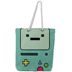 Adventure Time Beemo Bmo Illustration Cartoons Full Print Rope Handle Tote (large) by Sarkoni