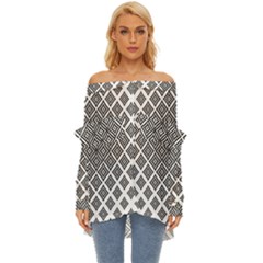 Background Pattern Halftone Off Shoulder Chiffon Pocket Shirt