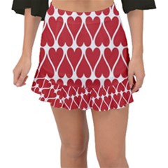 Hearts Pattern Seamless Red Love Fishtail Mini Chiffon Skirt