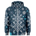 Snowflakes Pattern Men s Zipper Hoodie View1