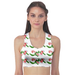 Sweet Christmas Candy Cane Fitness Sports Bra by Modalart