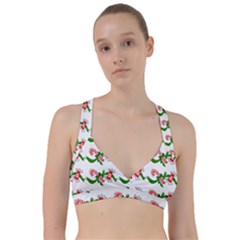 Sweet Christmas Candy Cane Sweetheart Sports Bra by Modalart