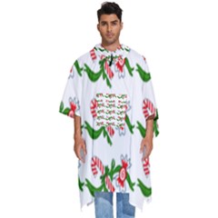 Sweet Christmas Candy Cane Men s Hooded Rain Ponchos by Modalart