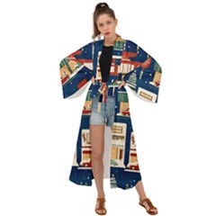 Background Mid Century Modern Maxi Kimono by Modalart