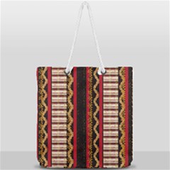 Textile Pattern Abstract Fabric Full Print Rope Handle Tote (large) by Modalart