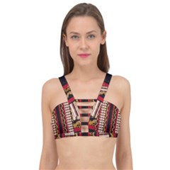 Textile Pattern Abstract Fabric Cage Up Bikini Top by Modalart