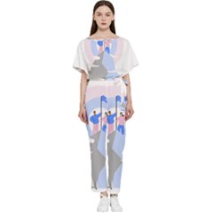 Achievement Success Mountain Clouds Batwing Lightweight Chiffon Jumpsuit by Modalart