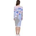 Achievement Success Mountain Clouds Long Sleeve V-Neck Bodycon Dress  View4