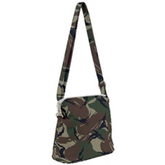 Camouflage Pattern Fabric Zipper Messenger Bag by Bedest