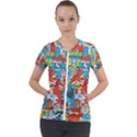 Just Do It Pattern Short Sleeve Zip Up Jacket View1