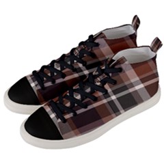 Colorful Tartan Men s Mid-top Canvas Sneakers by helloshirt