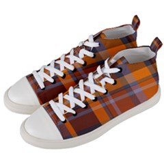 Colorful Tartan Men s Mid-top Canvas Sneakers by helloshirt