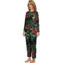 Flower Floral Pattern Christmas Womens  Long Sleeve Lightweight Pajamas Set View2