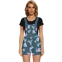 Butterfly Pattern Dead Death Rose Short Overalls by Ravend