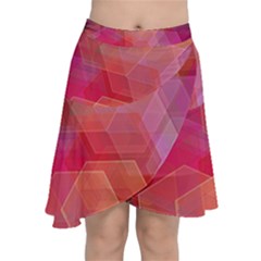 Abstract Background Texture Pattern Chiffon Wrap Front Skirt