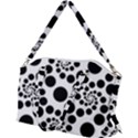 Dot Dots Round Black And White Canvas Crossbody Bag View2