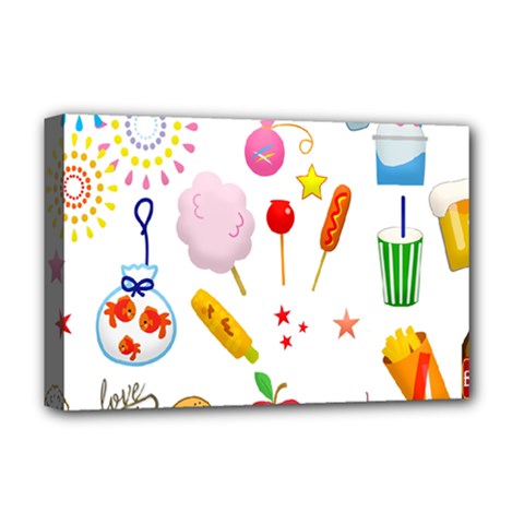 Summer Fair Food Goldfish Deluxe Canvas 18  X 12  (stretched) by Ravend