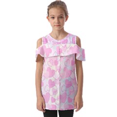 Valentine Background Hearts Bokeh Fold Over Open Sleeve Top by Ravend