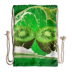 Kiwi Fruit Vitamins Healthy Cut Drawstring Bag (large) by Amaryn4rt