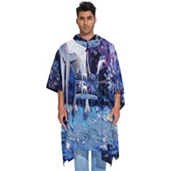 Unicorn Starry Night Print Van Gogh Men s Hooded Rain Ponchos by Modalart