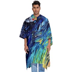 Star Ship Parody Art Starry Night Men s Hooded Rain Ponchos by Modalart