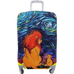 Lion Art Starry Night Van Gogh Luggage Cover (large) by Modalart