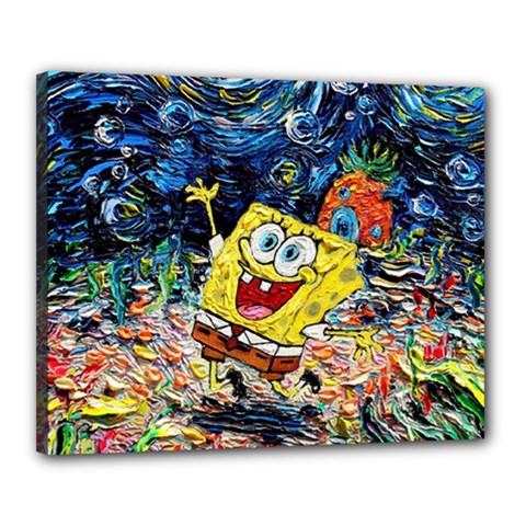 Art Cartoon Starry Night Van Gogh Canvas 20  X 16  (stretched) by Modalart