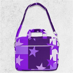 Purple Stars Pattern Shape Macbook Pro 13  Shoulder Laptop Bag  by Pakjumat