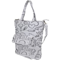 Baby Hand Sketch Drawn Toy Doodle Shoulder Tote Bag by Pakjumat