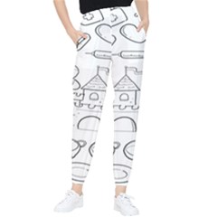 Baby Hand Sketch Drawn Toy Doodle Women s Tapered Pants by Pakjumat