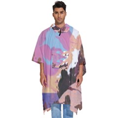 Pink Mountains Grand Canyon Psychedelic Mountain Men s Hooded Rain Ponchos by Modalart